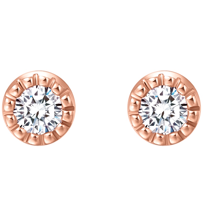 周大福小心意系列18K金钻石耳钉 U150838