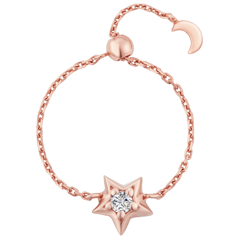 MONOLOGUE独白MIX系列星月叠戴链戒18K金镶钻石戒指/钻戒MA【多款可选】