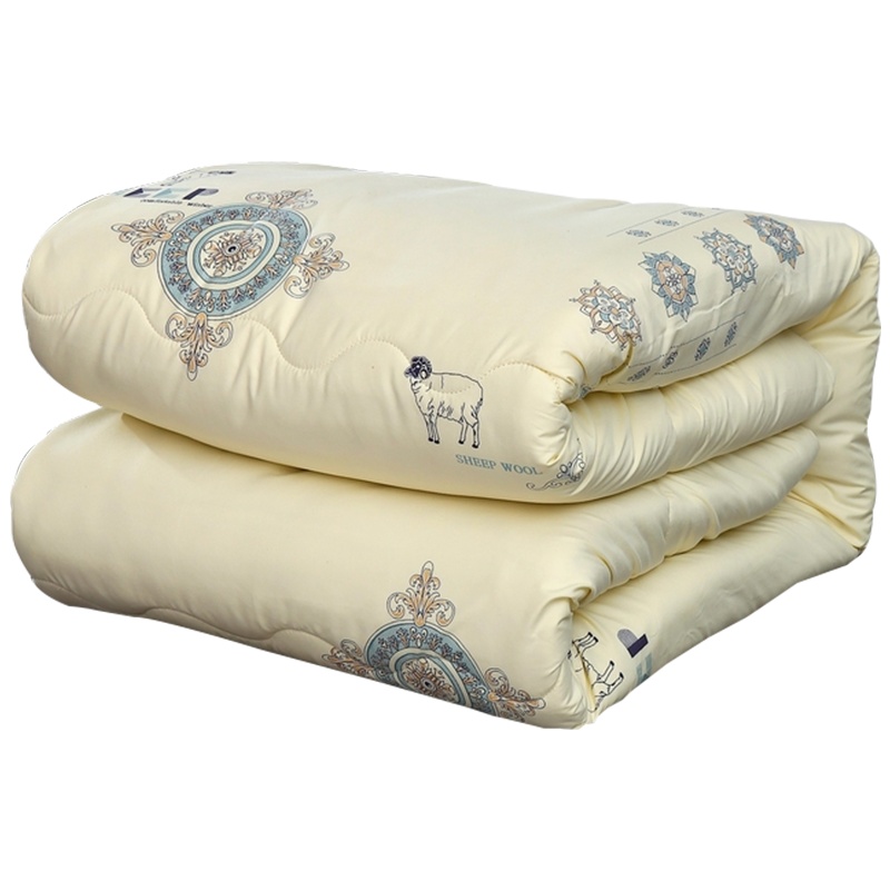 南极人(NanJiren)家纺 保暖纯色羊毛被子被芯 床上用品斜纹春秋被加厚保暖秋冬被子