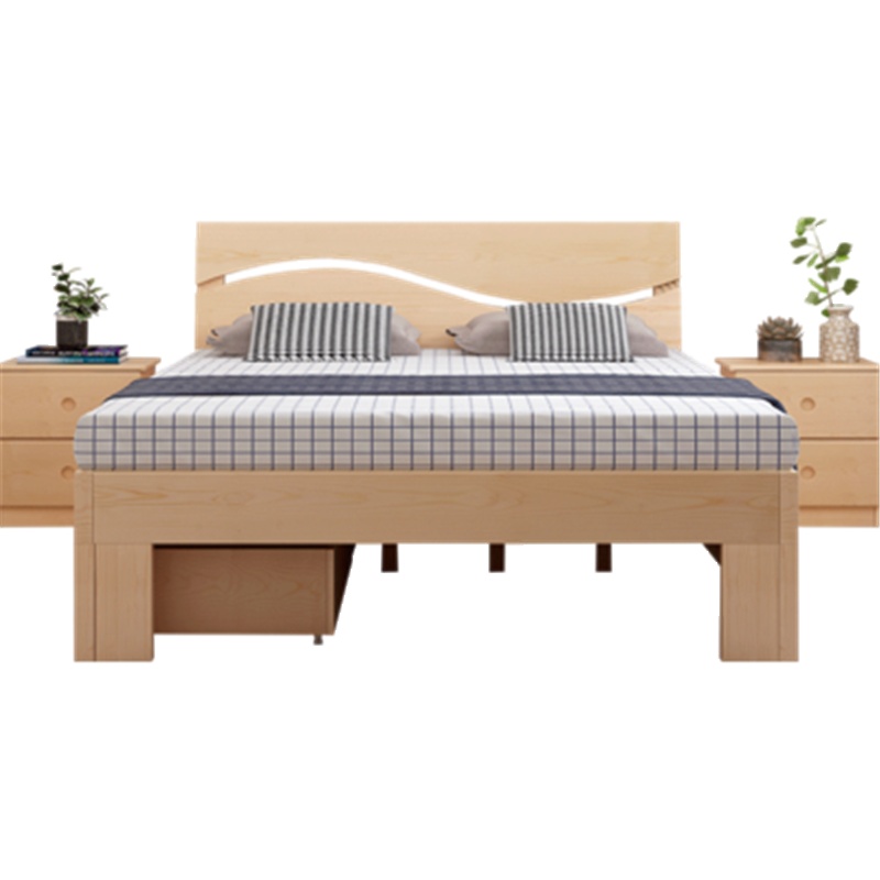 床1.8m双人床出租房现代简约1.5米主卧经济型1.2米儿童床小床