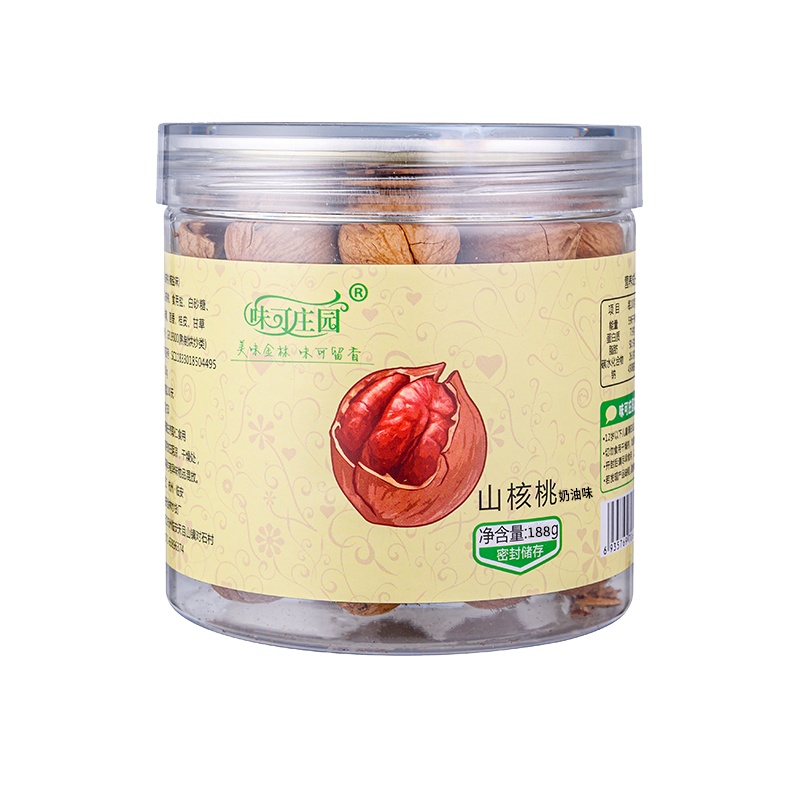 味克庄园临安新货手剥山核桃净重188g罐装小核桃坚果零食炒货营养健康 老少皆宜休闲零食奶油味