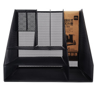 得力(deli)金属材质多功能组合式文件框/文件筐 牢固耐用 黑色