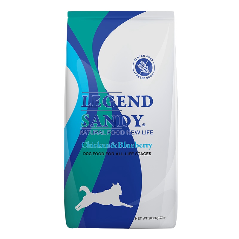 蓝氏狗粮鸡肉蓝莓无谷犬粮20磅金毛法斗边牧美毛中小型成犬通用型