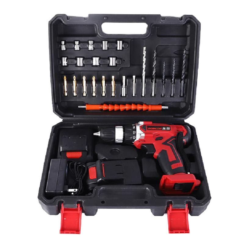 德力西锂电充电式家用多功能手电钻2电1充25V