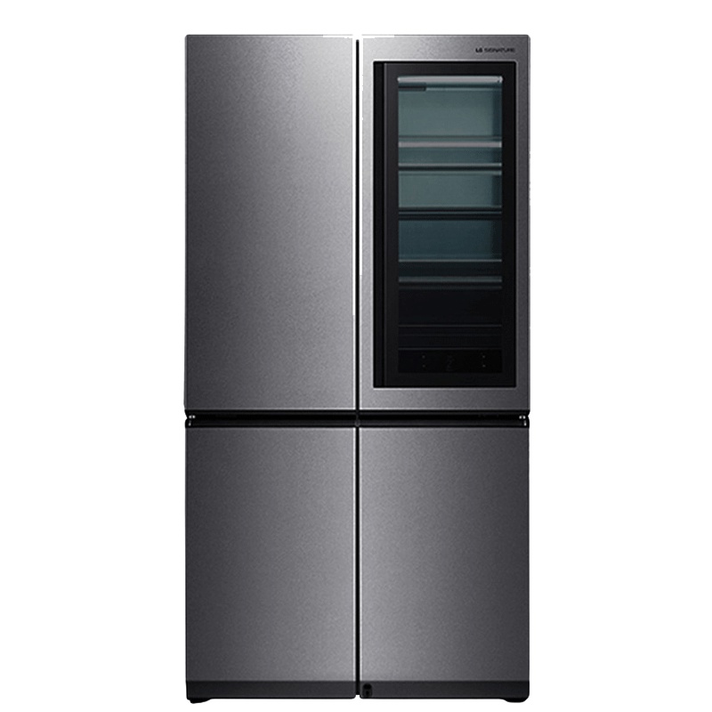 LG玺印冰箱GR-Q23FGNGM 682升大容量原装进口敲立见对开门中门冰箱 自动开门 流光银色 智能电脑控温