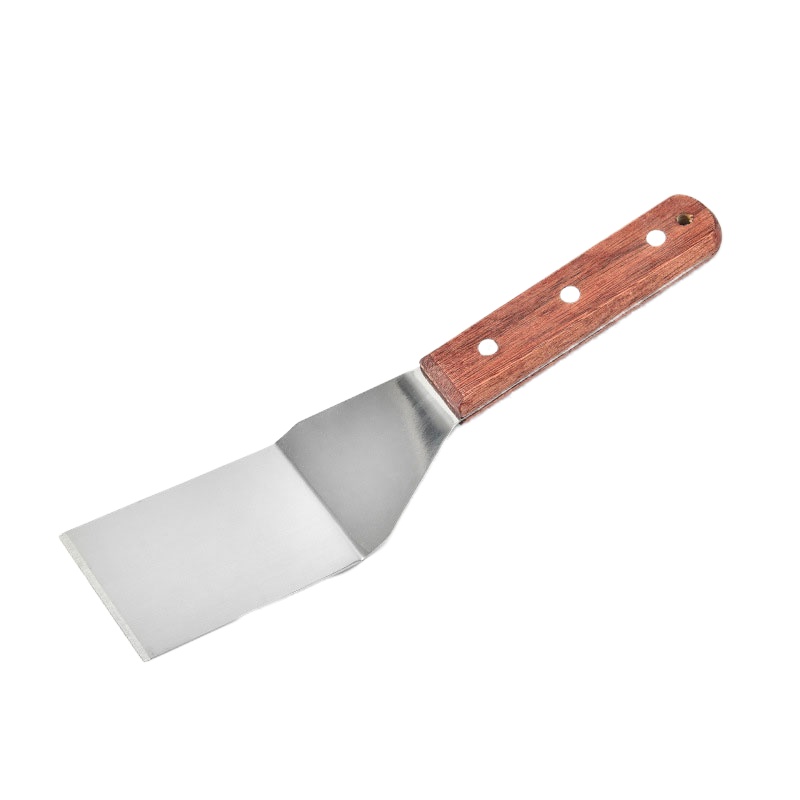 鸣固木柄大号饼铲不锈钢厨房铁板烧牛扒铲煎饼