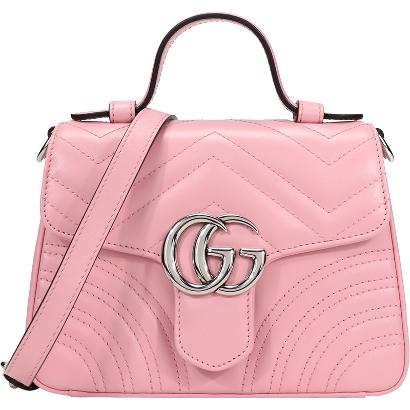 GUCCI 古驰 女士GG Marmont系列皮革手提单肩斜挎包迷你款 547260 DTDIP