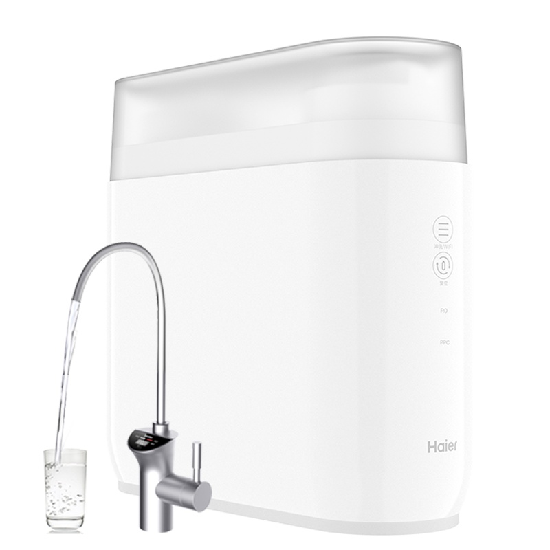 [新品]Haier/海尔 净水器家用 直饮 自来水过滤器 厨房 RO反渗透 净水机 800G 玉清 HRO8H79