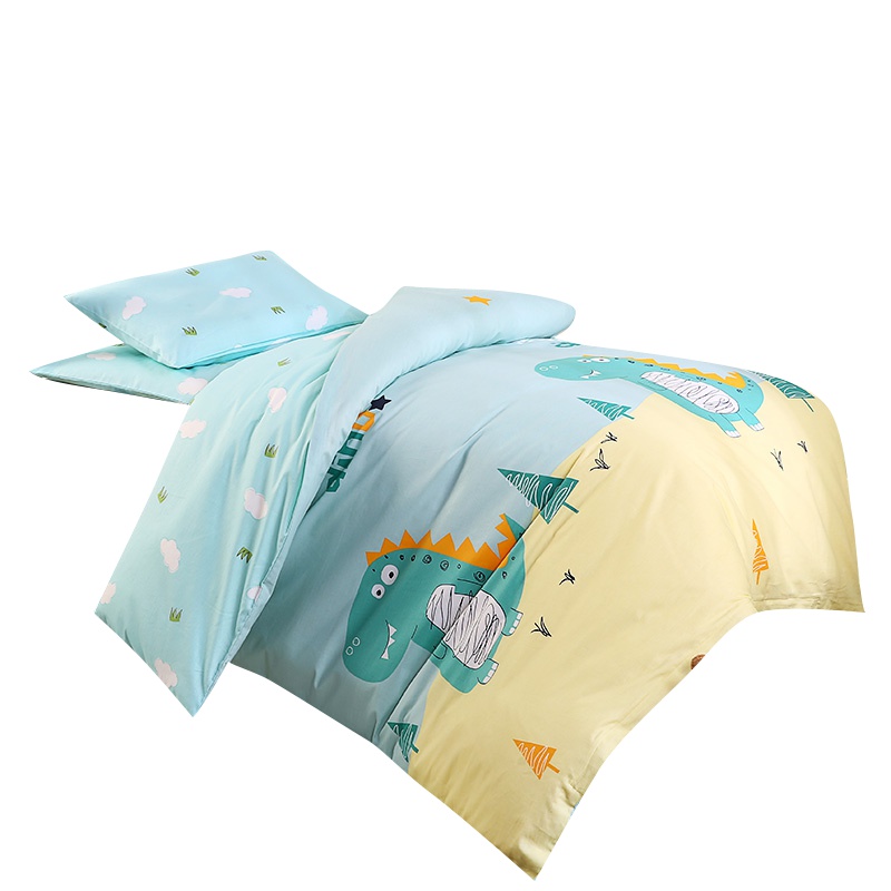 美诺辰家纺 全棉印花婴童三件套 棉花七件套床上用品婴儿床套件幼儿园棉被套件三件套四季款