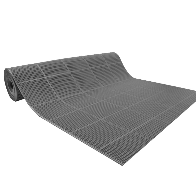 海斯迪克 HK-596 内六角镂空隔水垫 游泳池防滑垫PVC耐磨型地垫地毯 灰色0.9m宽×15m(整卷)