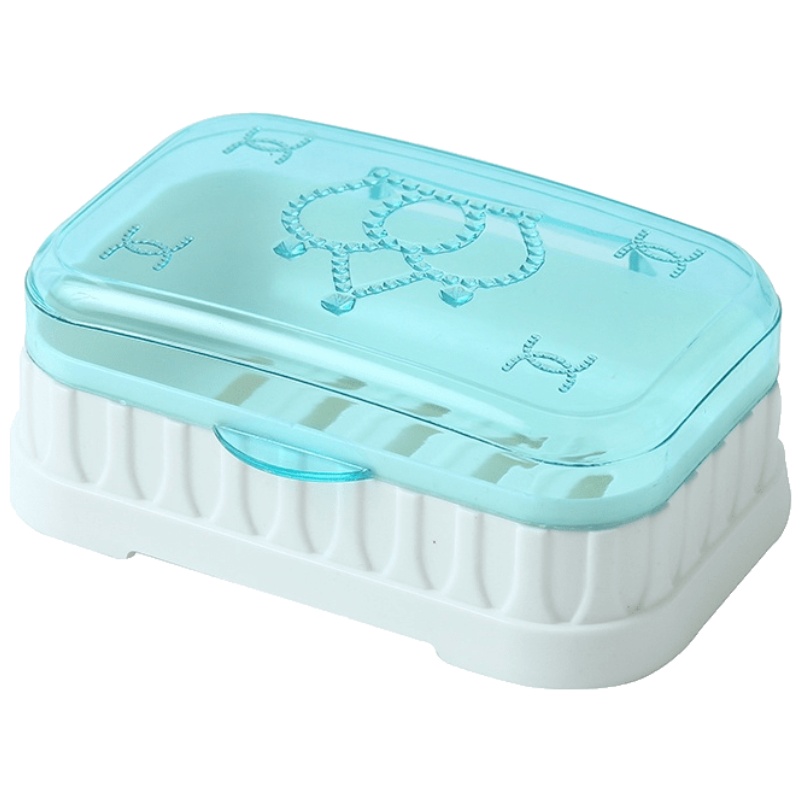 家柏饰(CORATED)创意旅行透明沥水肥皂盒带盖卫生间浴室塑料皂托架简约大号香皂盒