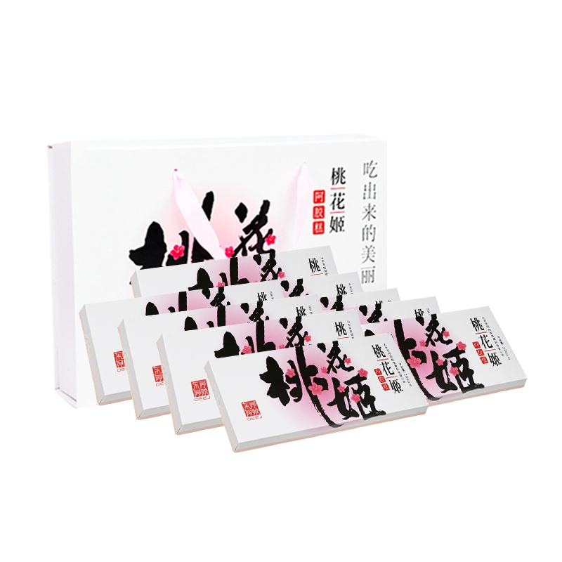 东阿阿胶DEEJ桃花姬阿胶糕360g(20g*18盒)即食阿胶糕固元膏 女士阿胶膏 送礼 礼袋包装