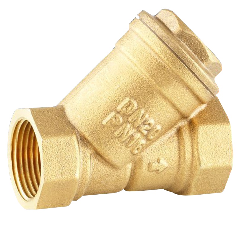 海斯迪克 gnjz-17 加厚Y型黄铜过滤器 过滤杂质内螺纹Y型过滤器铜阀门 自来水管道净水阀 DN25 1