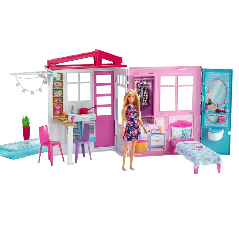 Barbie 芭比之闪亮度假屋 动漫 芭比娃娃 女孩玩具 礼物 FXG55