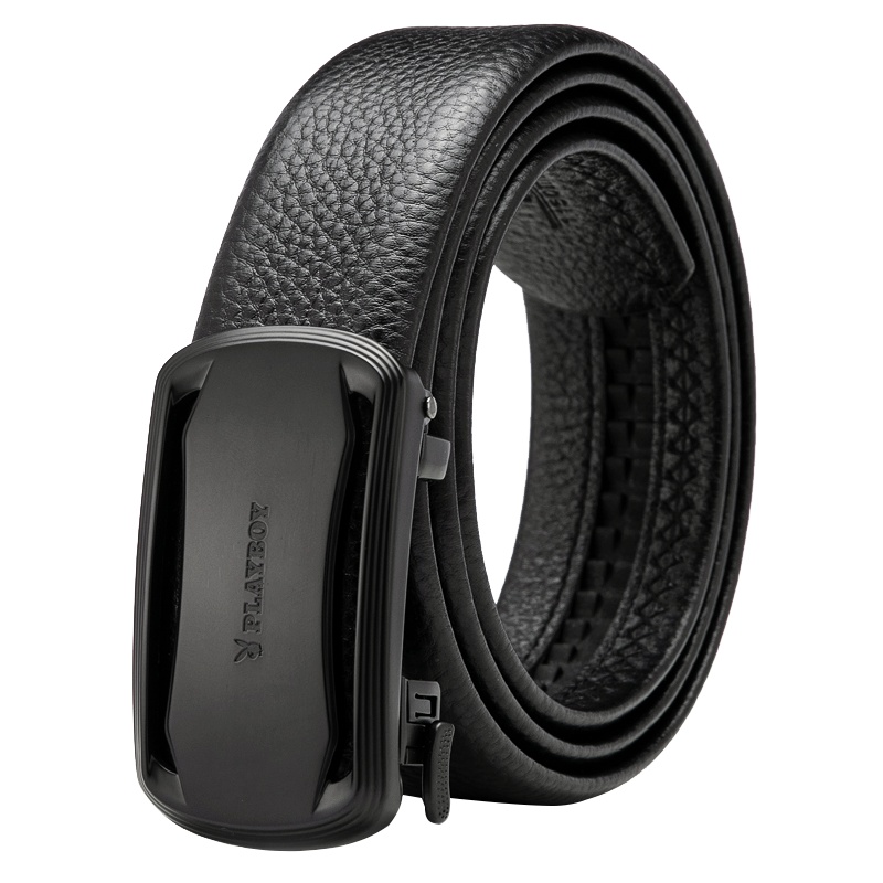 花花公子(PLAYBOY)皮带男真皮商务自动扣裤带头层牛皮时尚腰带父亲男友生日情人节礼物