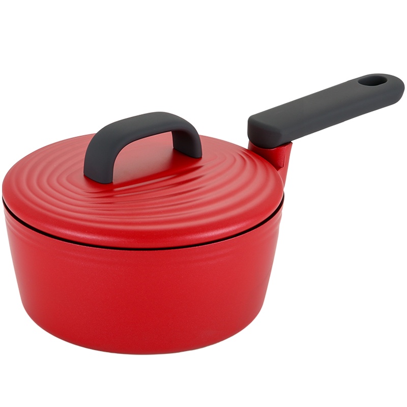 炊大皇奶锅 年轮系列奶锅(红色)18CM 家用泡面锅宝宝婴儿辅食锅高颜值不粘热牛奶煲汤奶锅NG18NLH