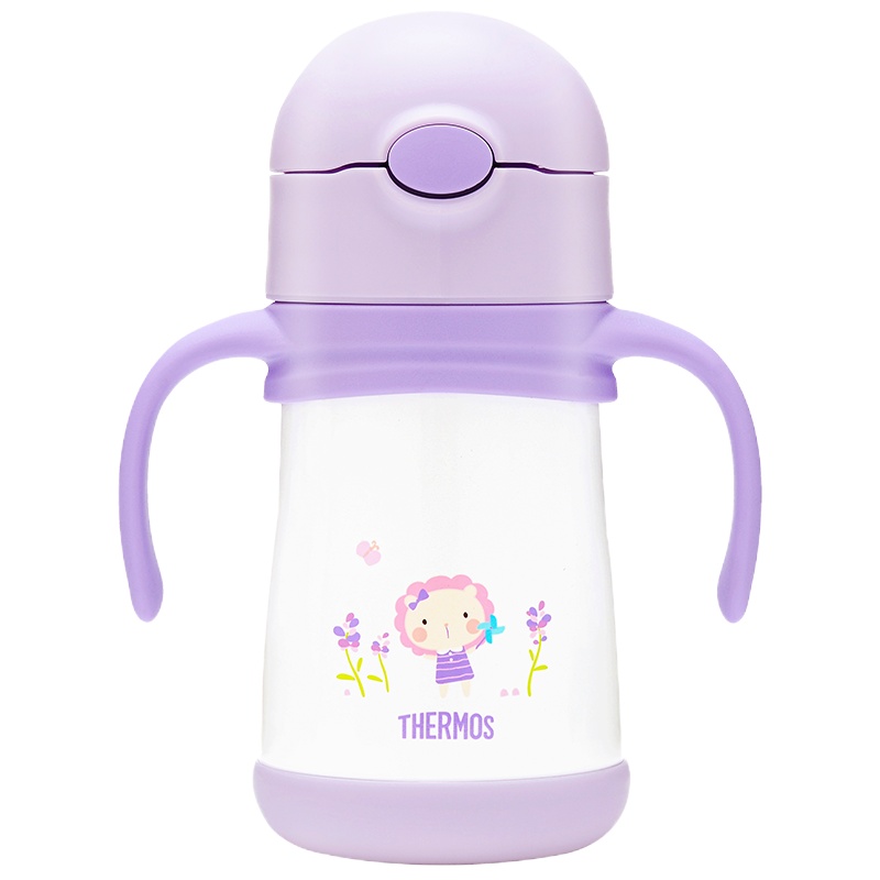 膳魔师(THERMOS)孕婴童保温杯FFH-293L吸管杯内胆316L不锈钢双盖多用290ML学饮杯礼盒装防滑底座PL