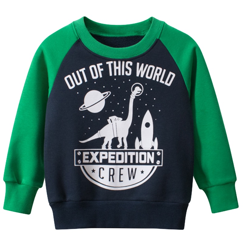 韩版童装秋冬新品2020 儿童卫衣恐龙 宝宝衣服元氣小猴STRONG MONKEY