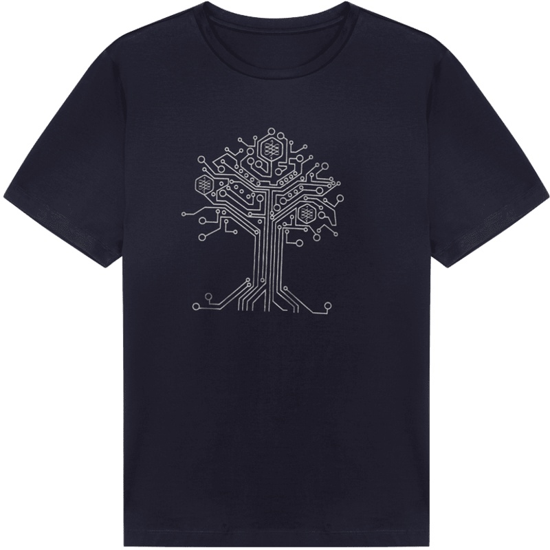 鄂尔多斯ERDOS 春夏商场同款男士棉麻抽象图案圆领短袖T恤男