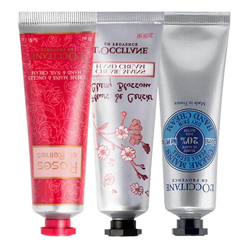 L'OCCITANE欧舒丹 护手霜3支组合套装(乳木果*1+玫瑰*1+樱花*1)30ml*3 保湿补水嫩白滋润修护防干裂