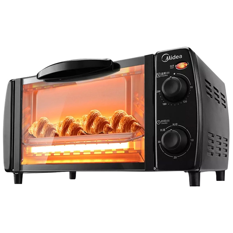美的(Midea)电烤箱 10升迷你烤箱 家用多功能 双层烤位 70-230度温控 易清洁镀锌内胆T1-L108B