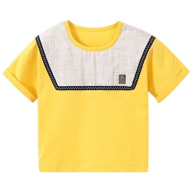 哈贝比婴儿衣服儿童短袖T恤夏季男女宝宝上衣纯棉休闲海军风夏装