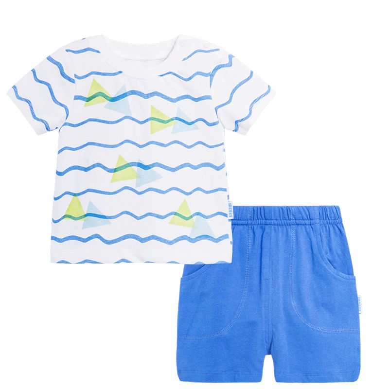 贝贝怡童装男童短袖套装夏季宝宝纯棉透气夏装两件套172T073