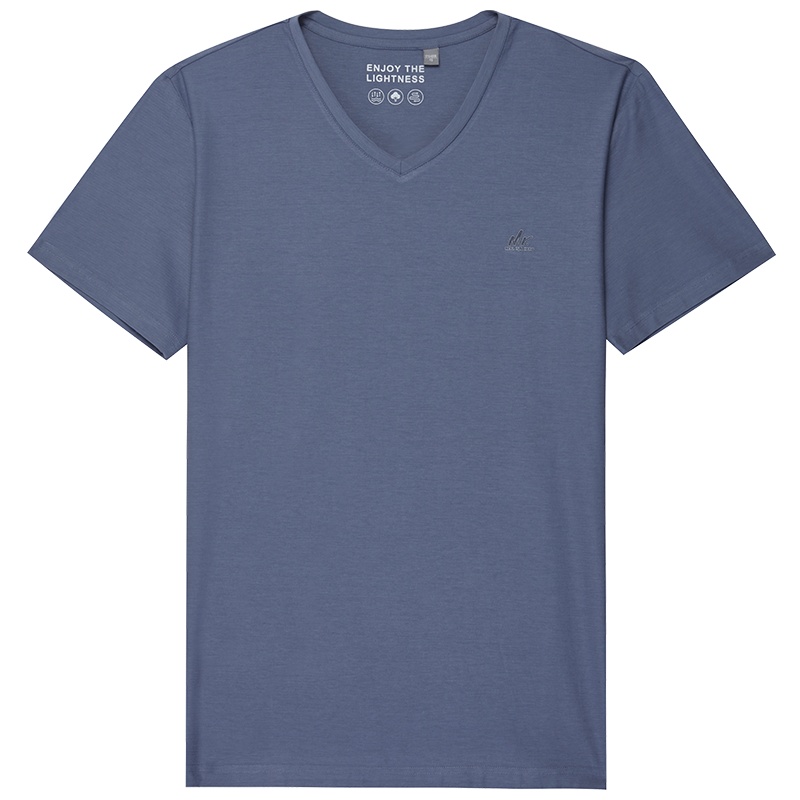 HODO红豆男装男士夏季短袖T恤V领纯色莫代尔棉面料爽滑透气休闲舒适柔软百搭T恤男