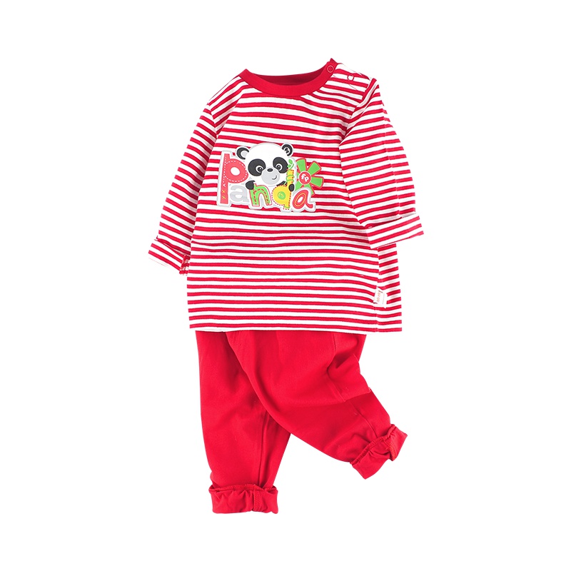 hello mika 米卡春秋男女宝宝长袖肩开套装婴儿外出服