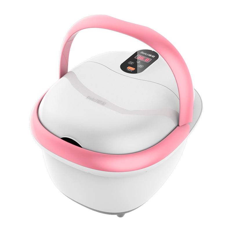 蓓慈(beici)足浴器BZ302E智能恒温便携提手仿卵石按摩点按摩泡脚桶洗脚盆粉色