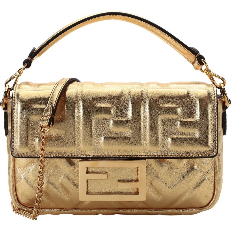 FENDI 芬迪 女士 BAGUETTE系列皮革手提单肩斜挎包迷你款 8BS017 AAF2