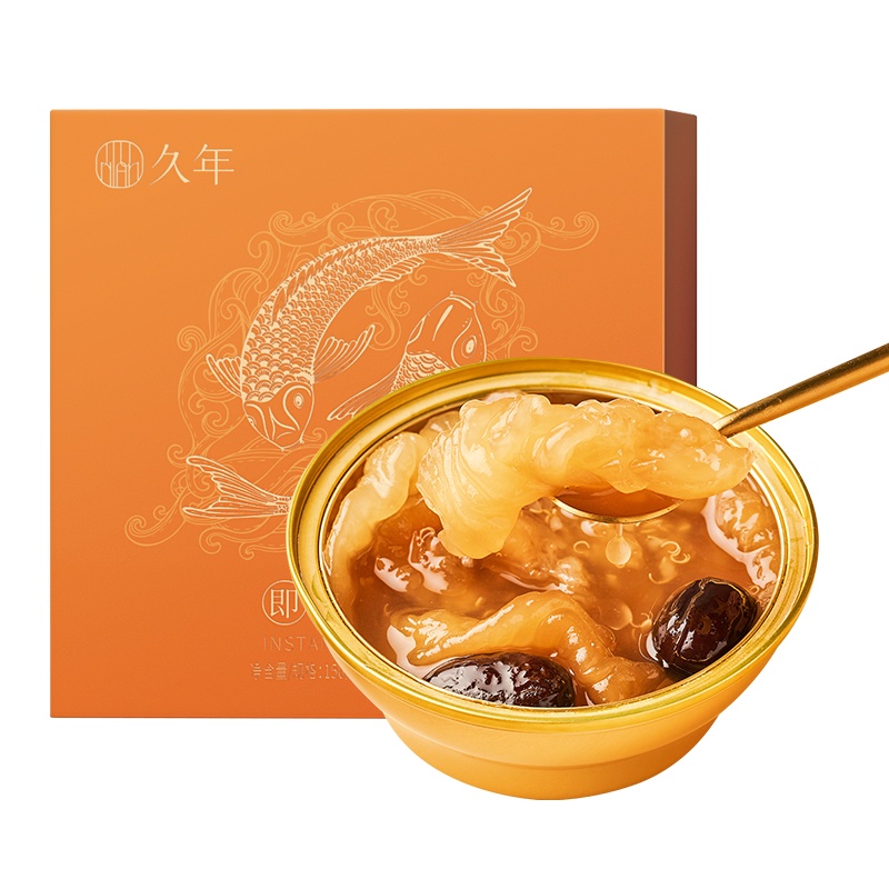 久年 即食花胶红枣藜麦网红月子孕妇妈妈宝宝婴儿礼盒鲜炖原味深海鱼肚补充胶原蛋白滋补养品营养礼品低控糖0脂肪150g/3碗
