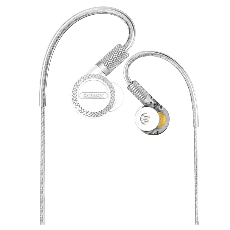 REMAX 三动圈耳机 线控入耳 时尚音乐 耳机 白色 重低音炮通用 线控带麦电脑有线HiFi挂耳式魔音苹果安卓吃鸡耳塞