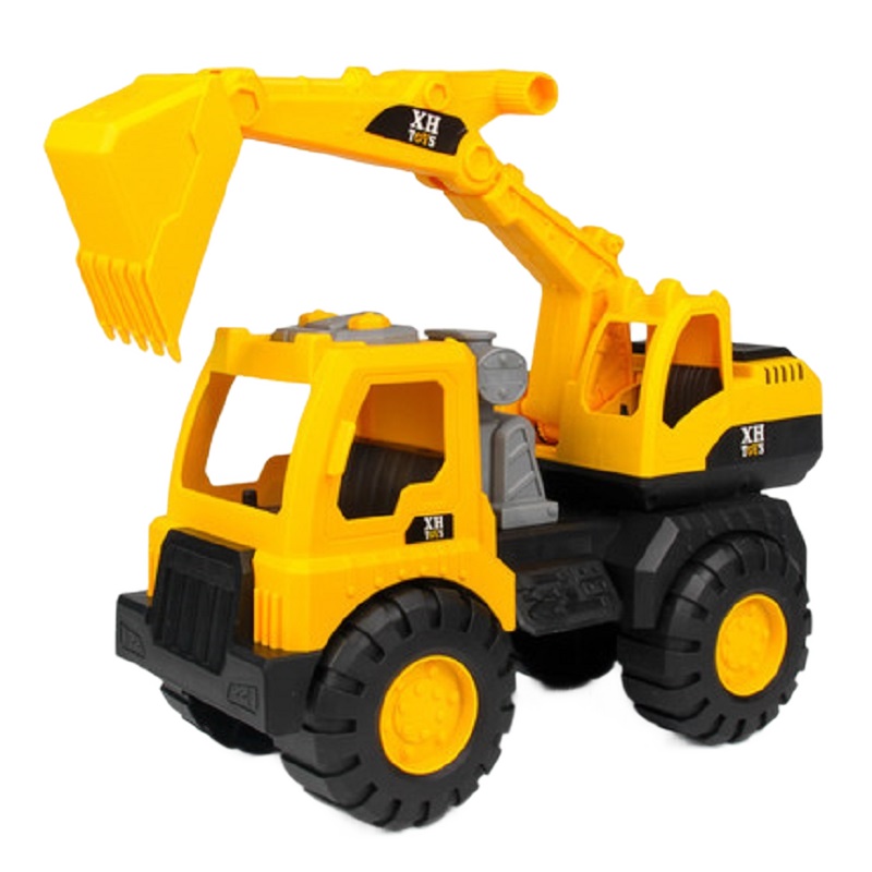 耐摔大号工程车挖掘机模型沙滩儿童节男孩玩具仿真惯性挖土机汽车-677-42滑行大号挖掘车