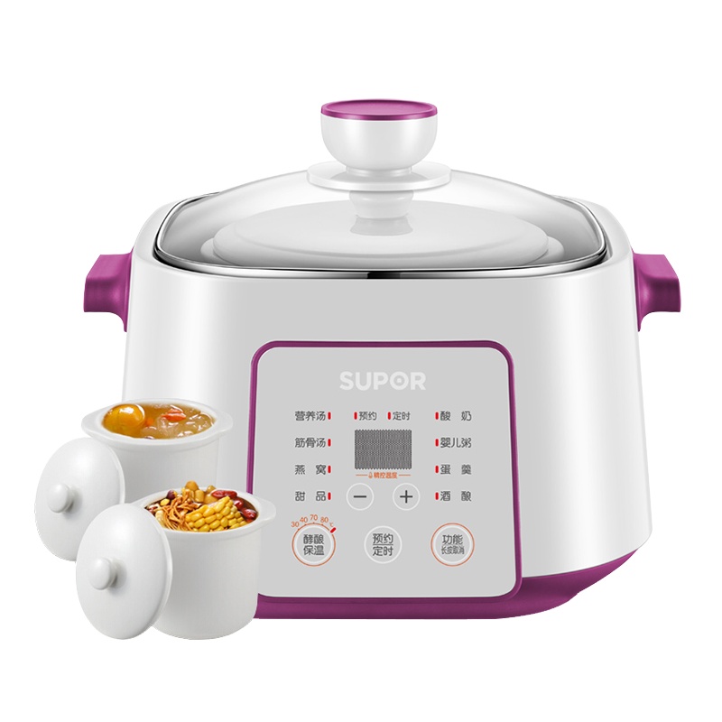 苏泊尔（SUPOR）电炖盅隔水电炖锅DZ22YC818 2.2L 一锅三胆 白瓷内胆煮粥锅燕窝炖盅煲汤锅