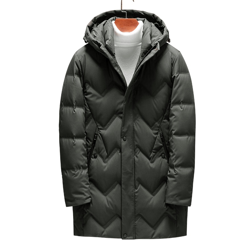 雅鹿男装冬季新品商务休闲中长款连帽保暖男款羽绒服外套14409982