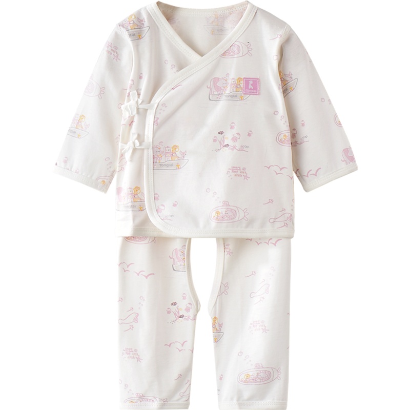 童泰(TONGTAI)夏季款婴儿衣服0-3月新生儿套装初生宝宝纯棉和服开裆套装儿童内衣