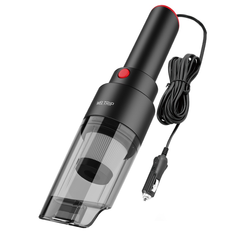 沿途车载吸尘器无线手持迷你小型便携式汽车车用家用强力大功率吸力狗毛宠物用品车内清洁V12-有线黑色