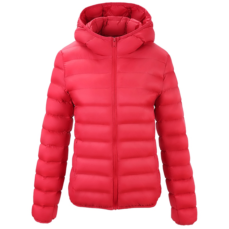 高梵(GOLDFARM)2019秋冬新款轻薄羽绒服女短款韩版时尚修身连帽鸭绒外套