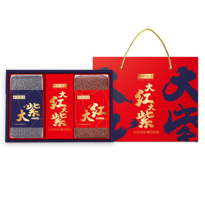 陇间柒月 杂粮礼盒 硒都粮品 五谷杂粮 粗粮大礼包 大红大紫(500g*2)