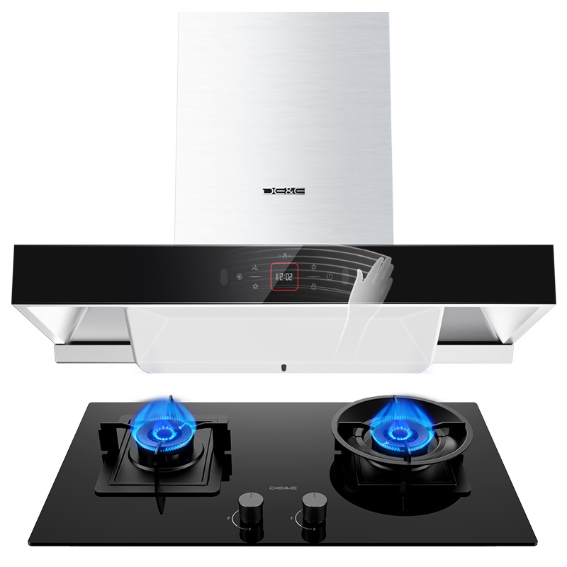 德意(DE&E)T6系列830pa大风压 21m³欧式抽油烟机 挥手自清洁烟灶套装828A+716A(需液化气详询客服)
