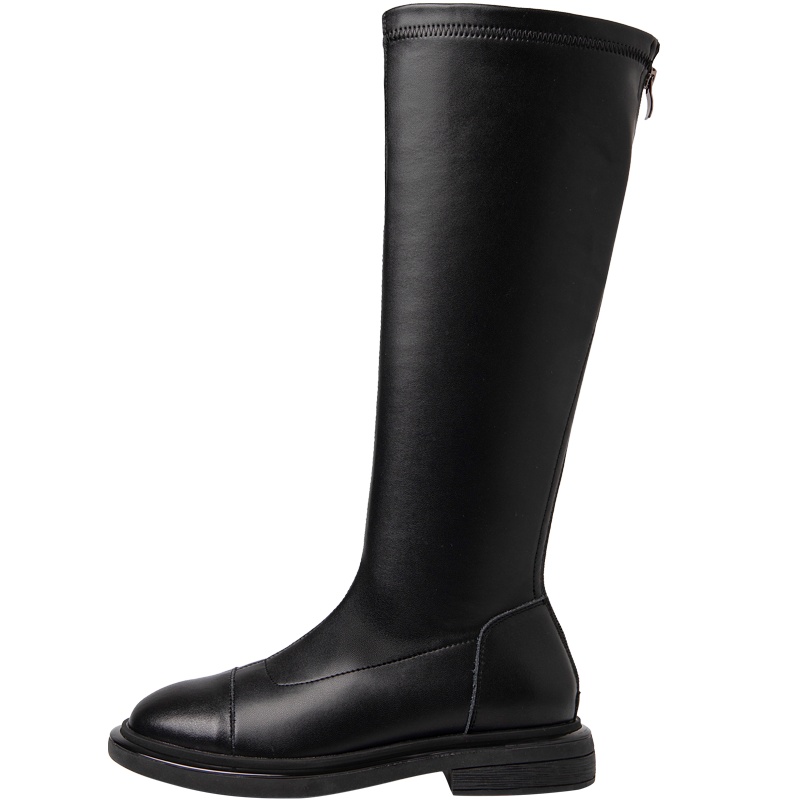 马克华菲高筒靴女2020新款骑士靴秋冬真皮靴子女时尚休闲长筒靴女