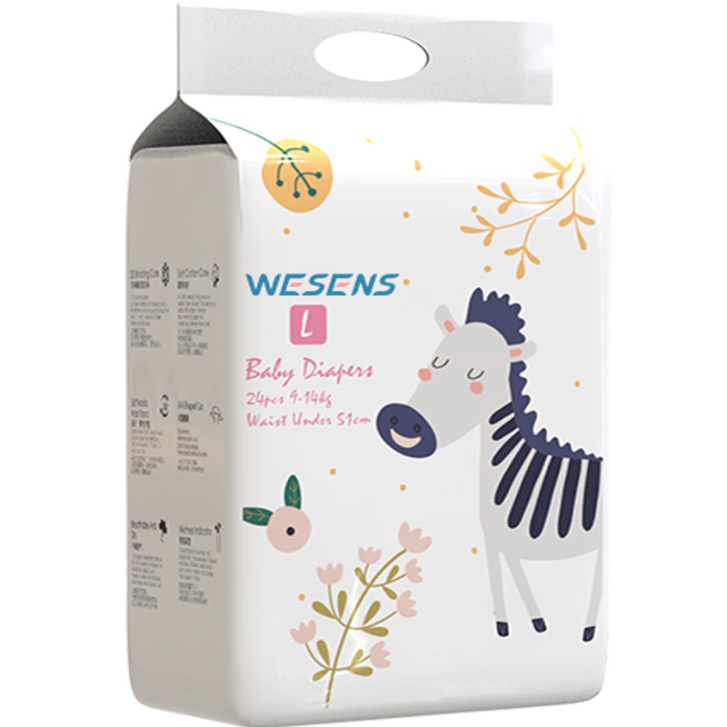 卫神wesens 疯狂动物迷 婴儿纸尿裤尿不湿新生儿宝宝尿裤尿片男女通用透气干爽柔软 L 24片