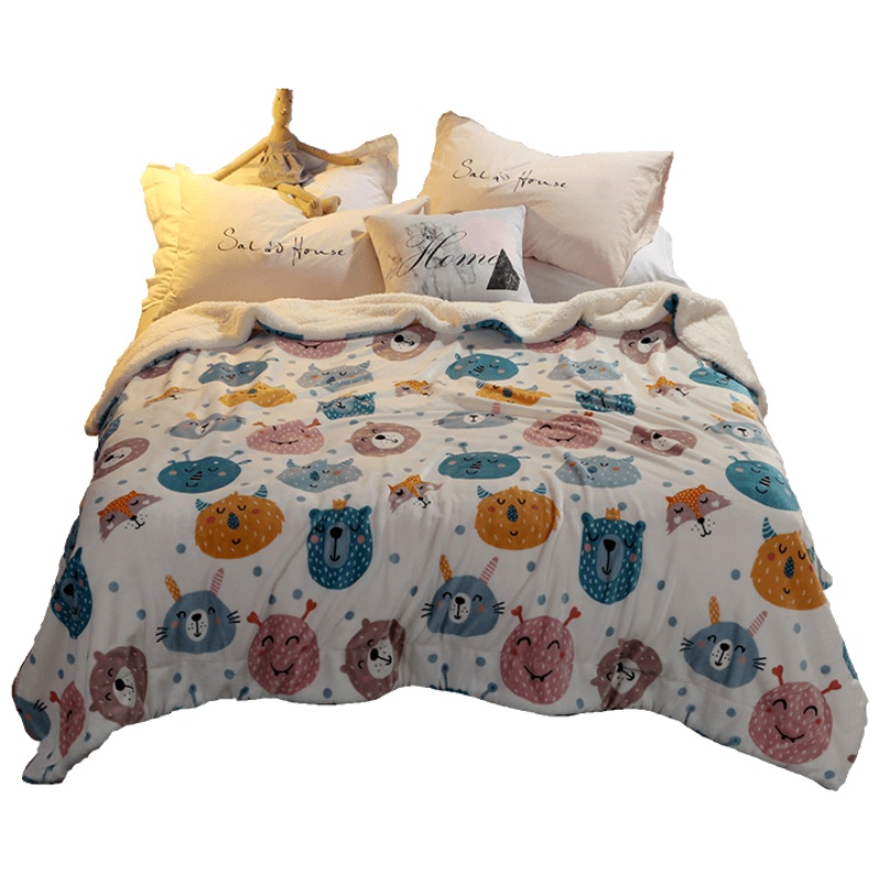 家柏饰(CORATED)法兰绒毛毯被子冬季羊羔绒加厚双层儿童珊瑚绒毯子宿舍单人午睡毯