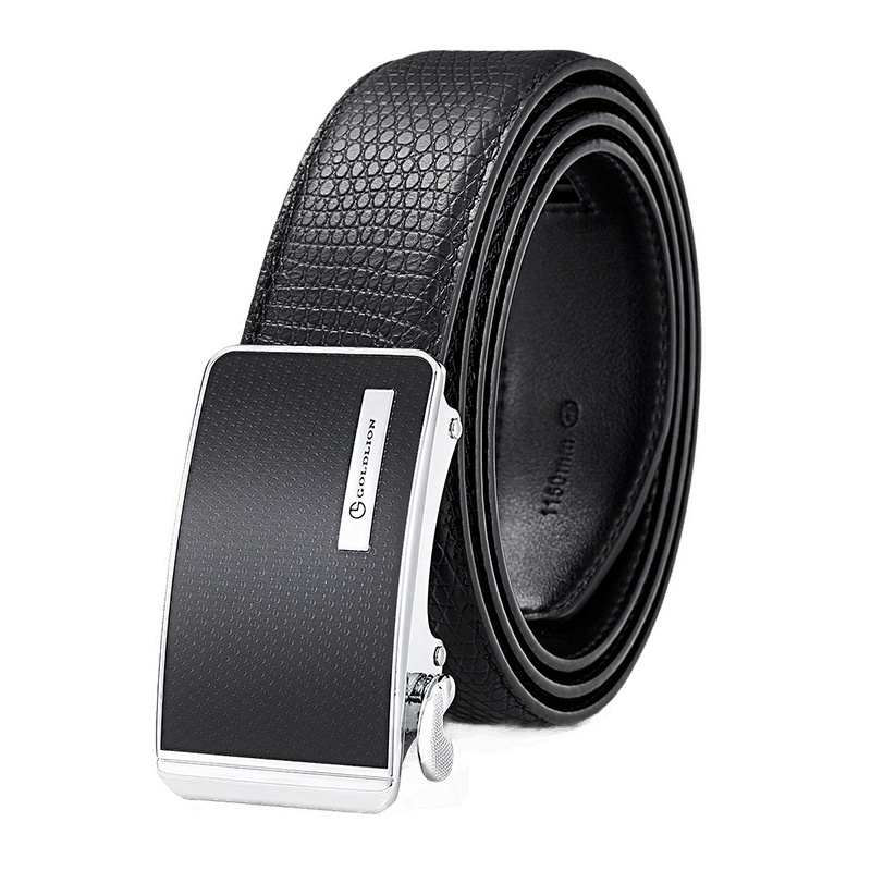 金利来(Goldlion)男士皮带自动扣头层牛皮腰带 商务休闲男式腰带