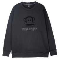 Paul Frank/大嘴猴春秋季圆领卫衣男潮纯色韩版LOGO印花套头针织衫