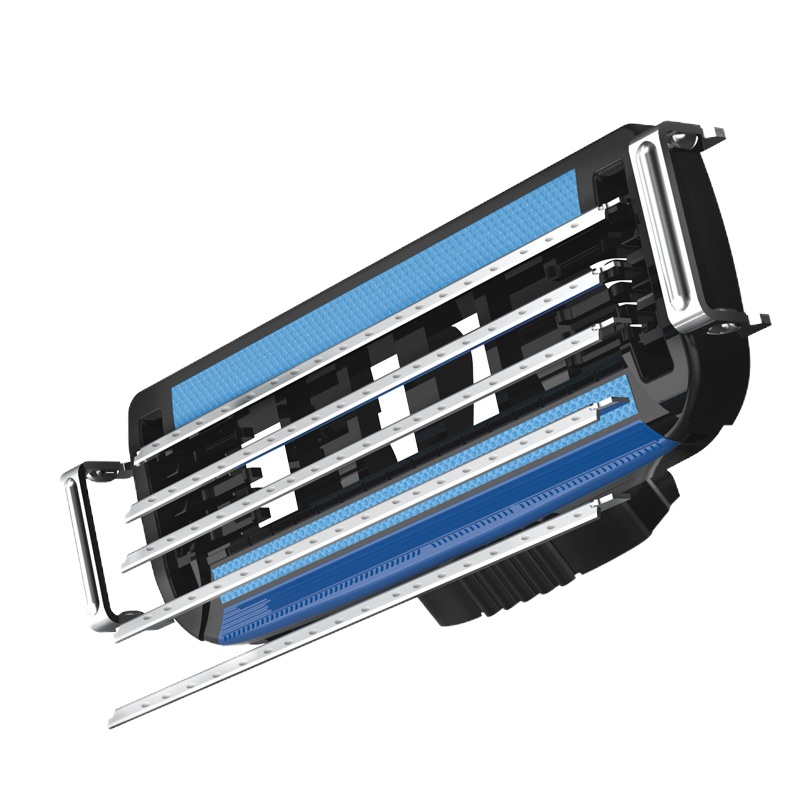 英吉利五层剃须刀套装刮胡刀手动男学生青少年防划伤手刮刀片1刀架6刀头送剃须泡+收纳盒