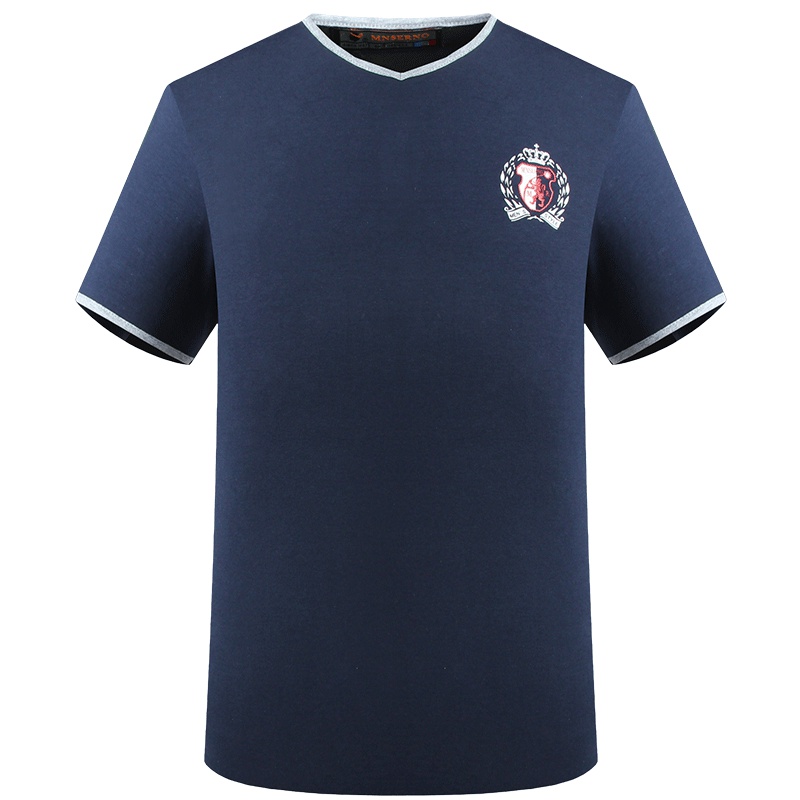 男士T恤衫短袖修身商务薄款休闲纯色V领保罗青年吸汗透气T恤潮