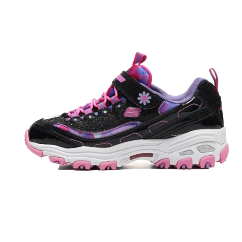 斯凯奇女童鞋休闲鞋时尚拼接防滑熊猫鞋80528L/BKMT