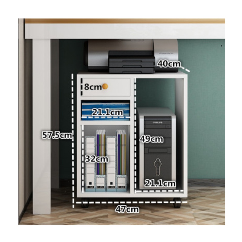 落地电脑主机柜机箱放置收纳架打印机架子置物架台式电脑主机架子 C歀45密度板